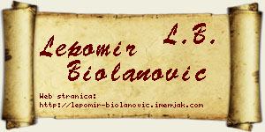 Lepomir Biolanović vizit kartica